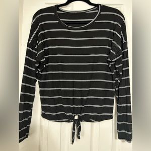 Black and white long sleeve top